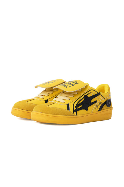 Yellow Graphic Retro Trainer Sneakers