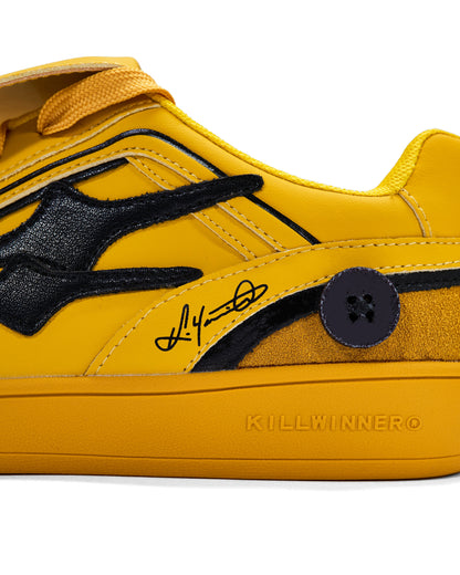 Yellow Graphic Retro Trainer Sneakers