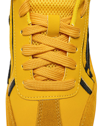 Yellow Graphic Retro Trainer Sneakers