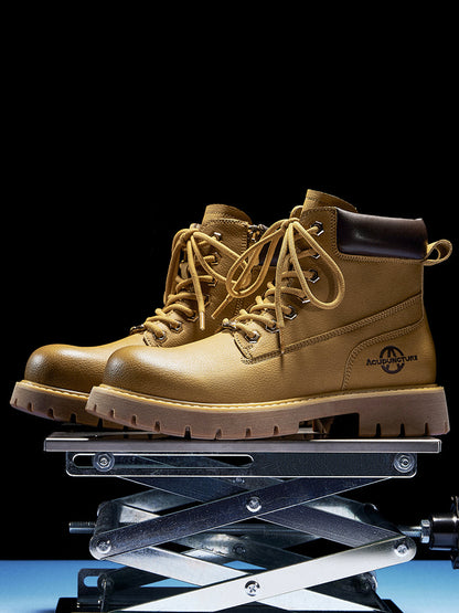 Zip-Front Lug-Sole Ankle Boots
