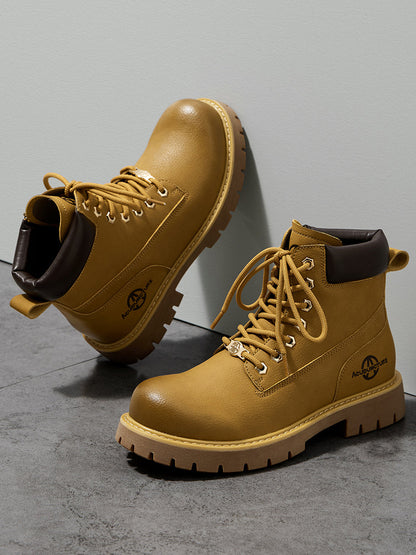 Zip-Front Lug-Sole Ankle Boots