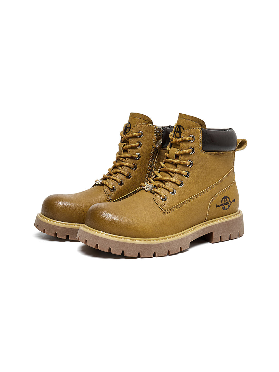 Zip-Front Lug-Sole Ankle Boots