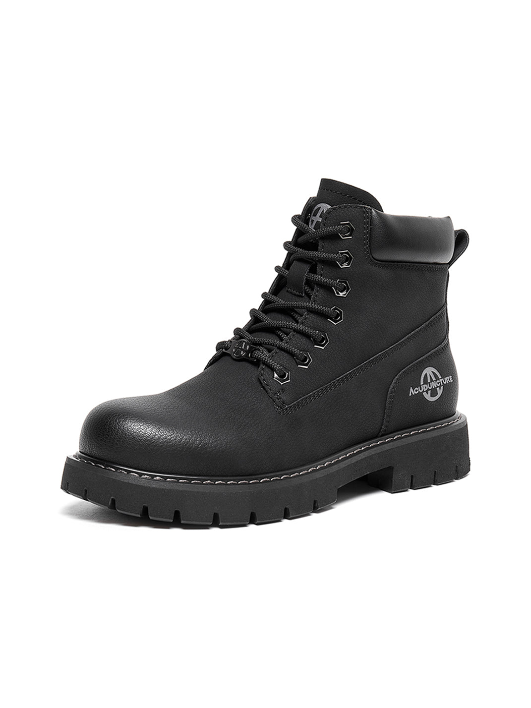 Zip-Front Lug-Sole Ankle Boots