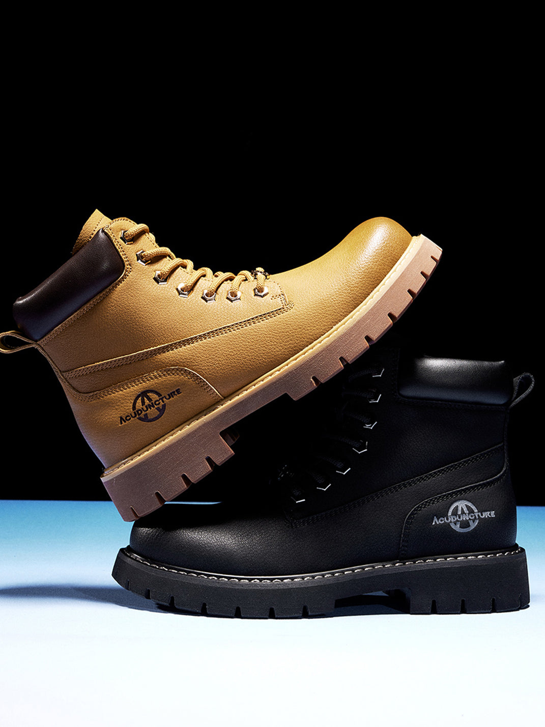 Zip-Front Lug-Sole Ankle Boots