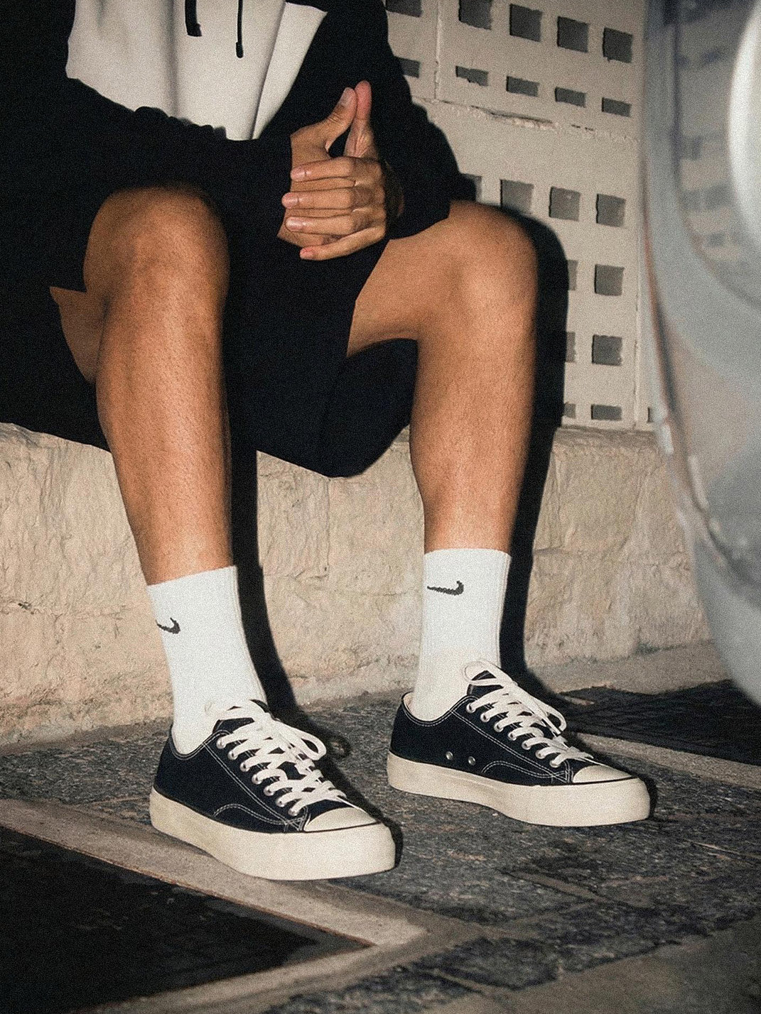 Cork-Midsole Platform Canvas Sneakers