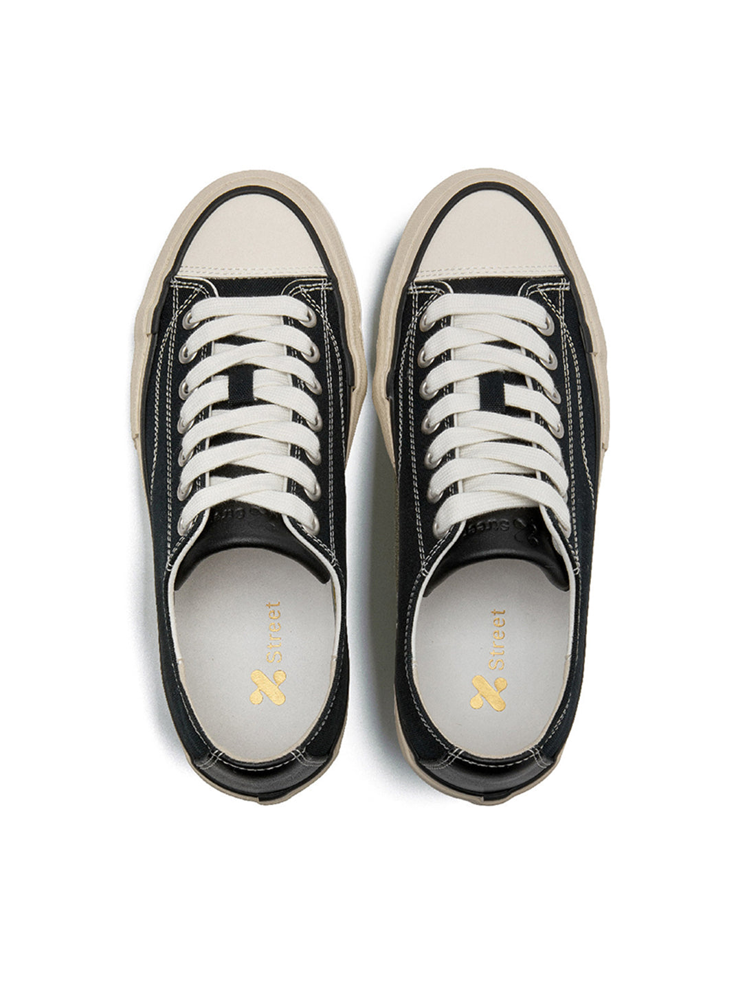 Cork-Midsole Platform Canvas Sneakers