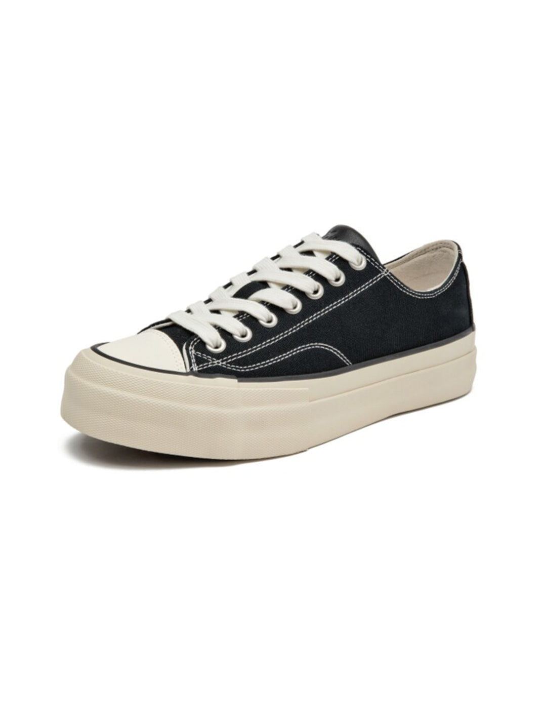 Cork-Midsole Platform Canvas Sneakers