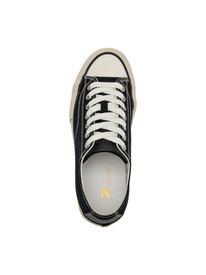Cork-Midsole Platform Canvas Sneakers
