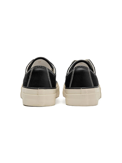 Cork-Midsole Platform Canvas Sneakers