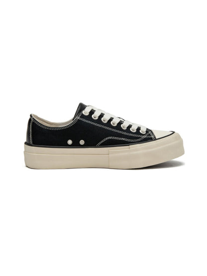 Cork-Midsole Platform Canvas Sneakers
