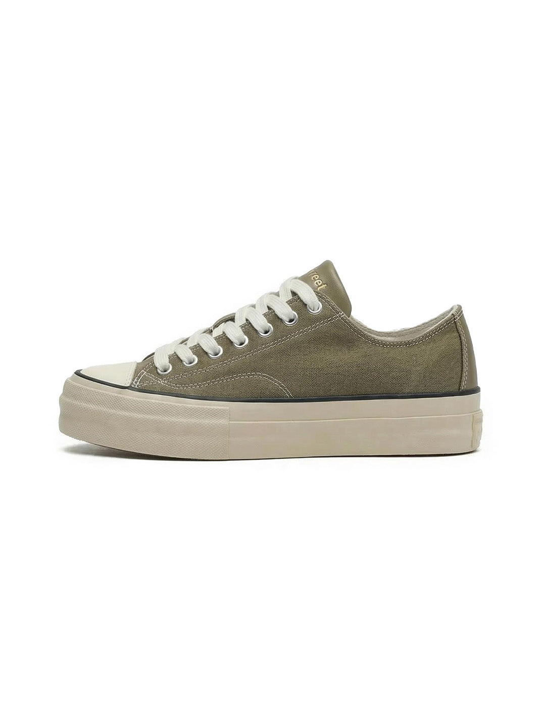 Cork-Midsole Platform Canvas Sneakers
