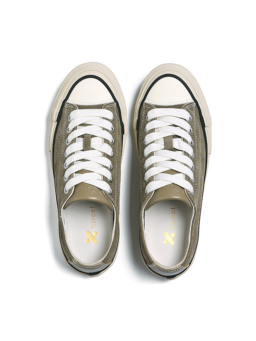 Cork-Midsole Platform Canvas Sneakers