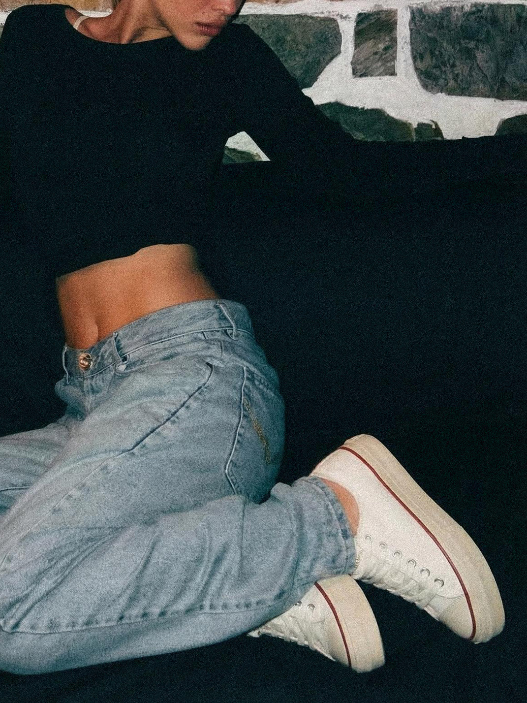Cork-Midsole Platform Canvas Sneakers
