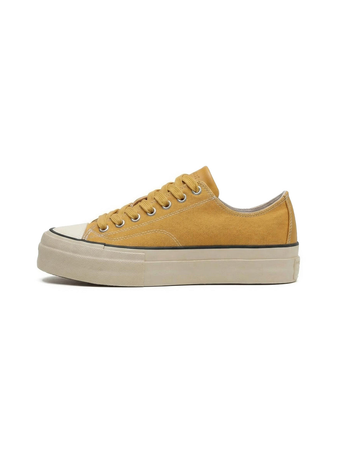 Cork-Midsole Platform Canvas Sneakers