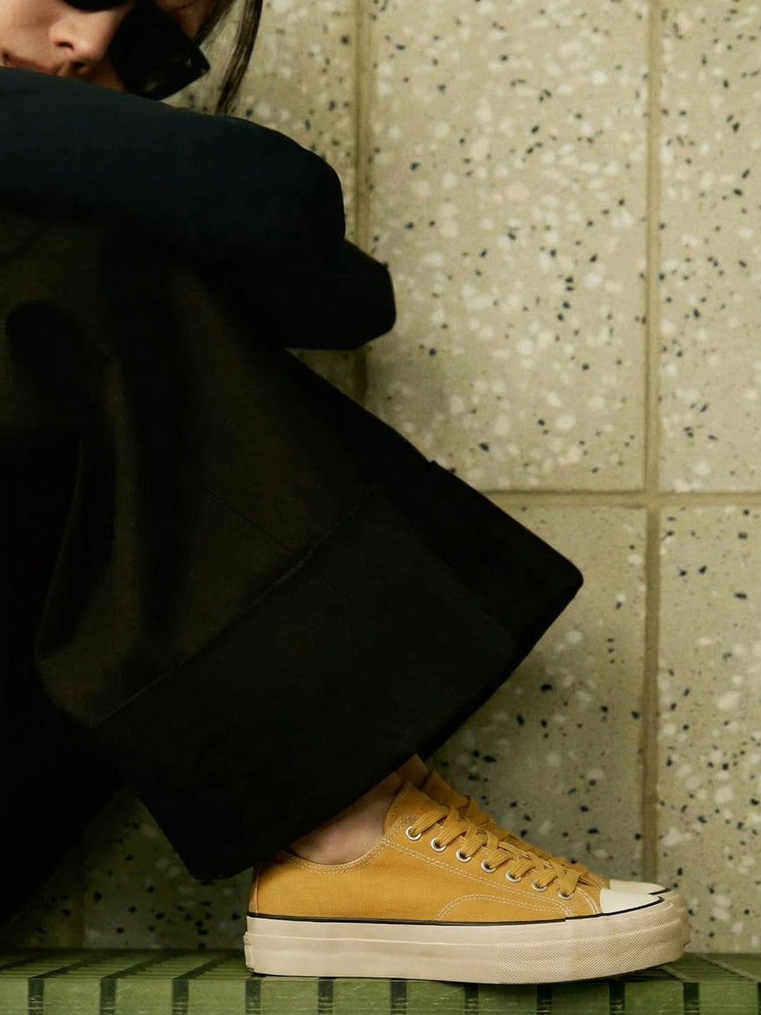 Cork-Midsole Platform Canvas Sneakers