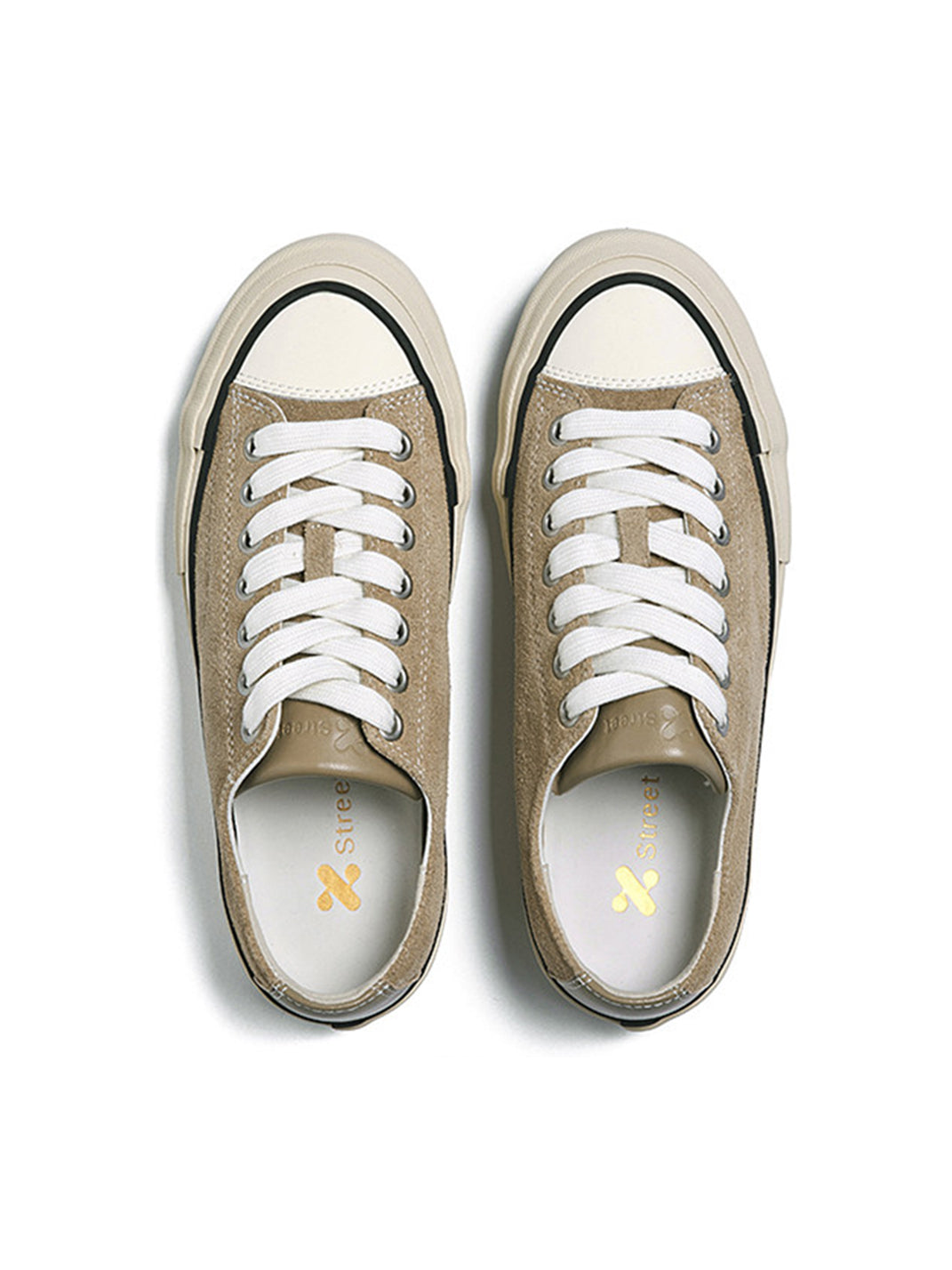 Cork-Midsole Platform Canvas Sneakers