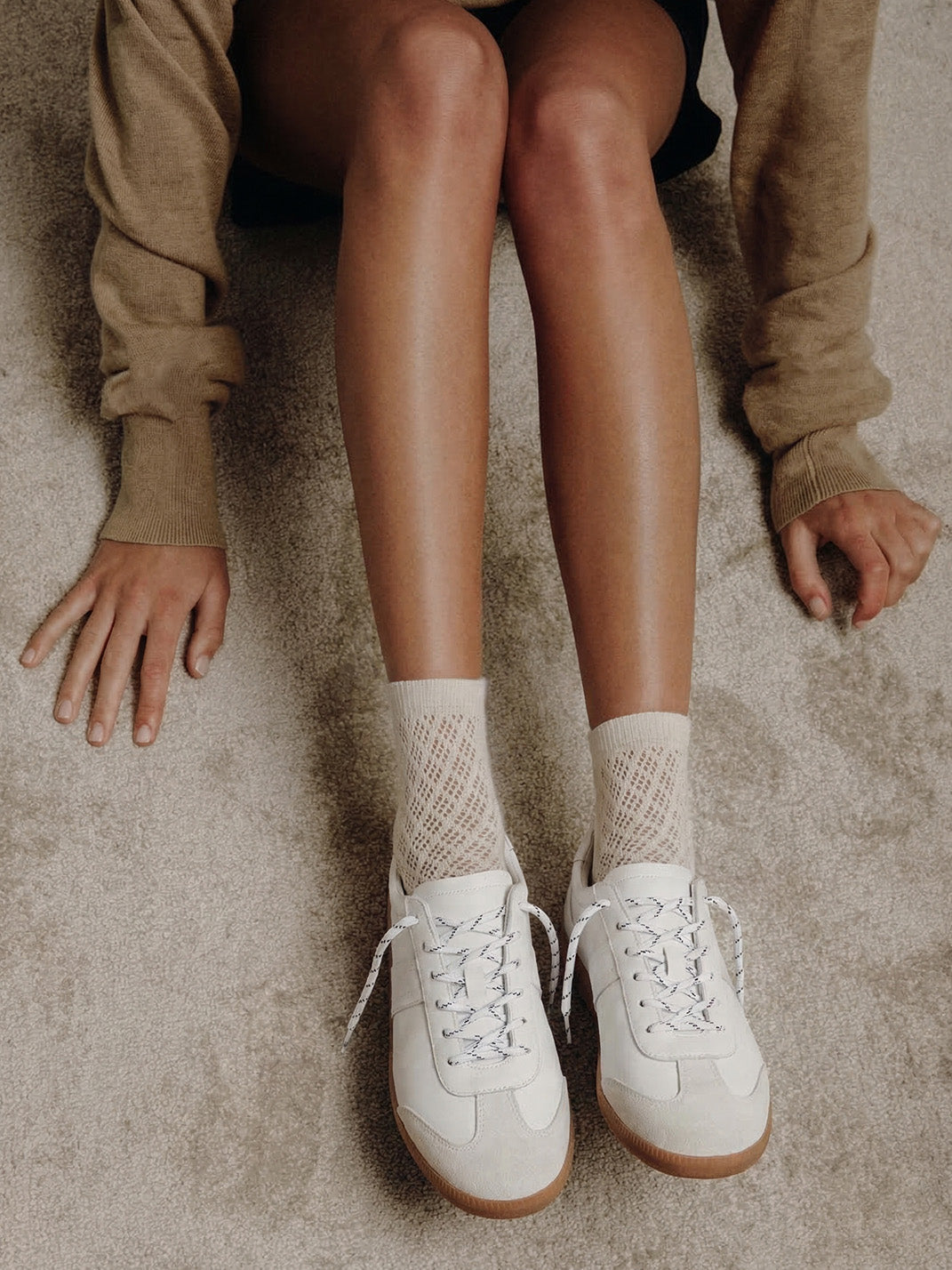 Gloss-Finish Suede Low-Profile Trainers