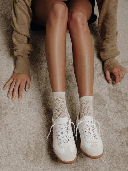 Gloss-Finish Suede Low-Profile Trainers