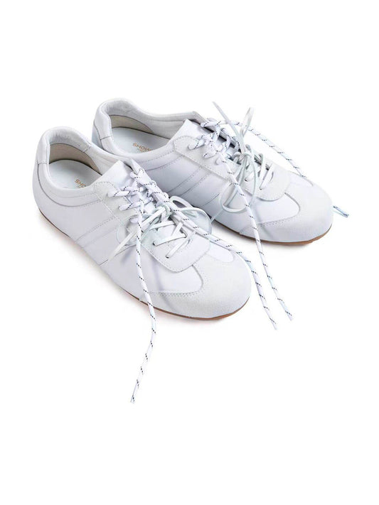 Gloss-Finish Suede Low-Profile Trainers
