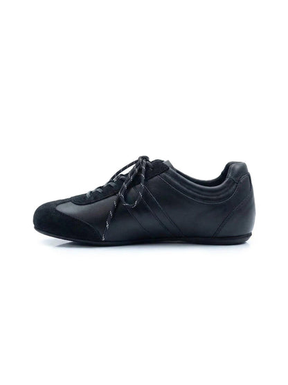 Gloss-Finish Suede Low-Profile Trainers