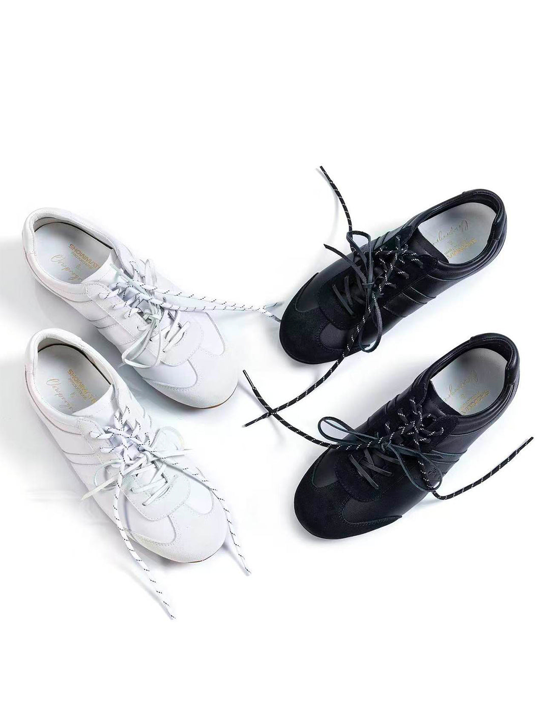Gloss-Finish Suede Low-Profile Trainers