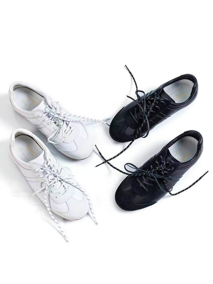 Gloss-Finish Suede Low-Profile Trainers