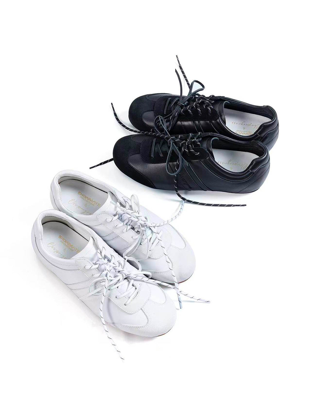 Gloss-Finish Suede Low-Profile Trainers