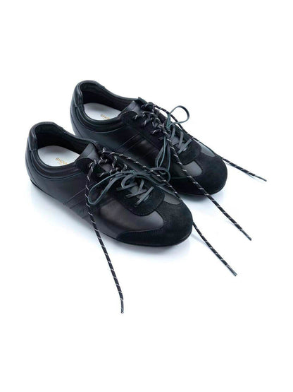 Gloss-Finish Suede Low-Profile Trainers