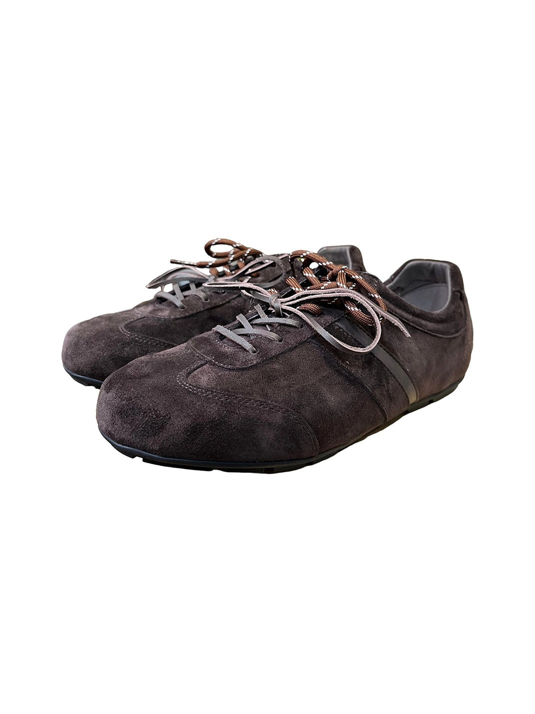 Gloss-Finish Suede Low-Profile Trainers