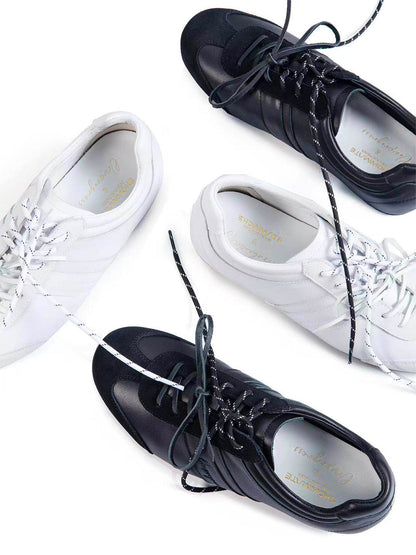 Gloss-Finish Suede Low-Profile Trainers