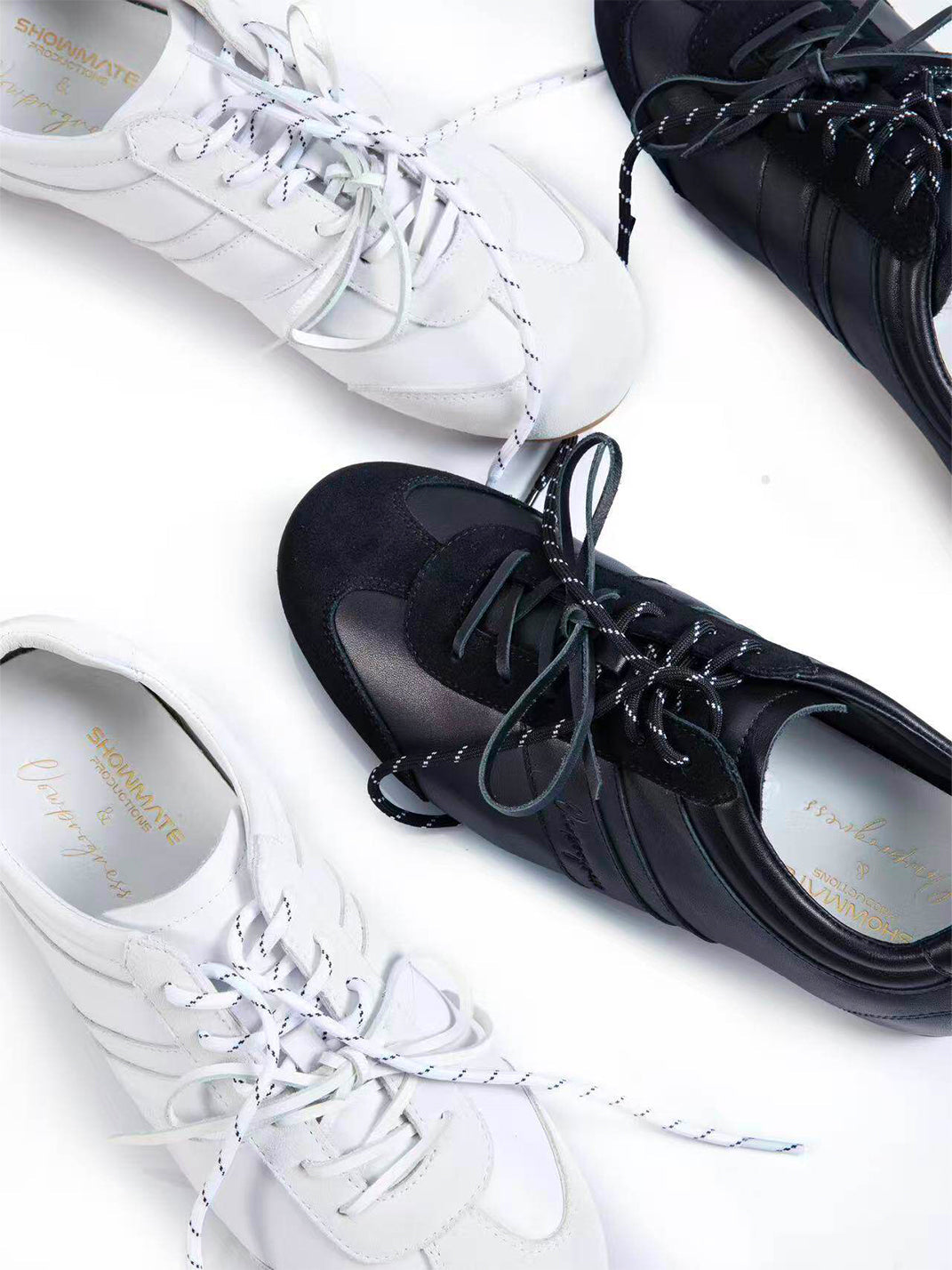 Gloss-Finish Suede Low-Profile Trainers