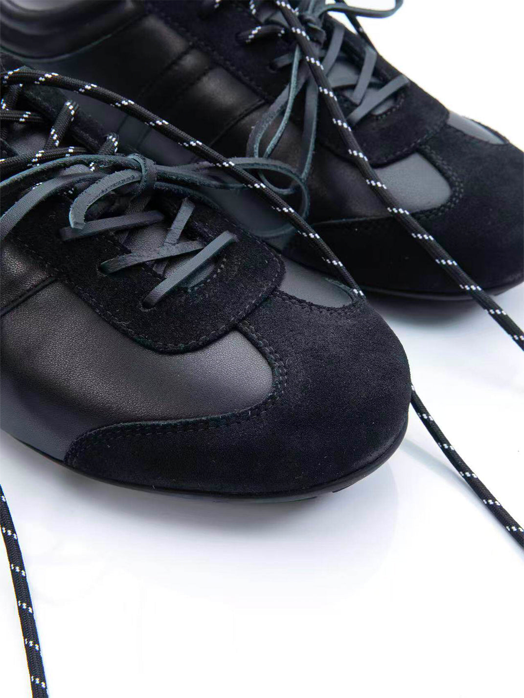 Gloss-Finish Suede Low-Profile Trainers