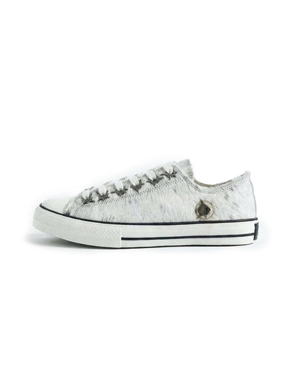 Contrast Cowhide Low-Profile Sneakers