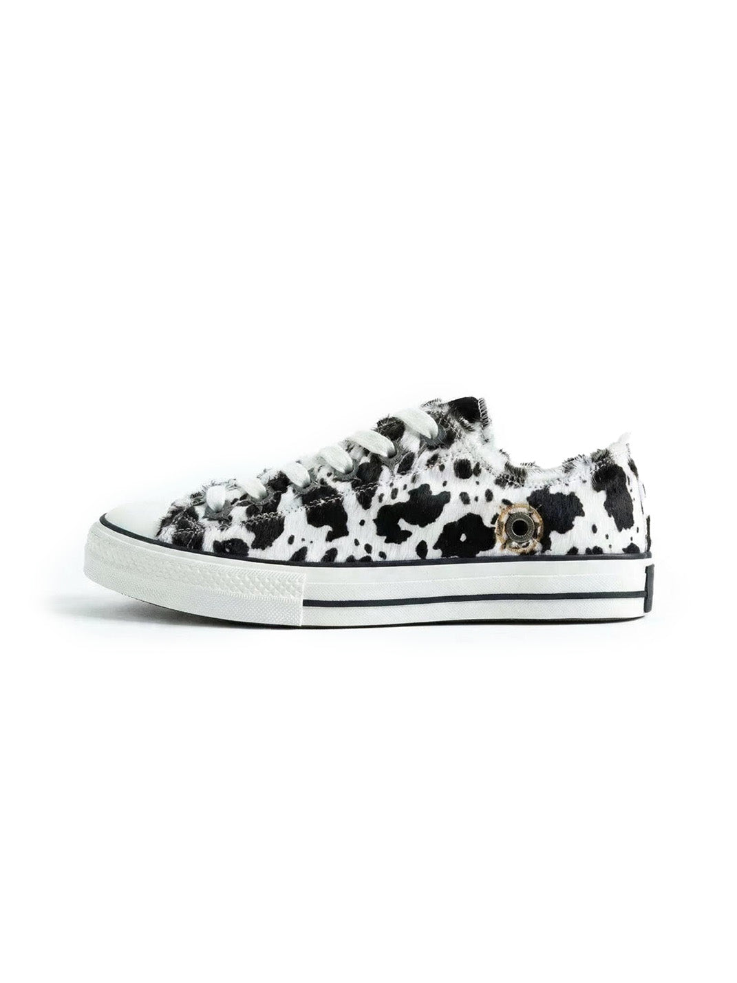 Contrast Cowhide Low-Profile Sneakers