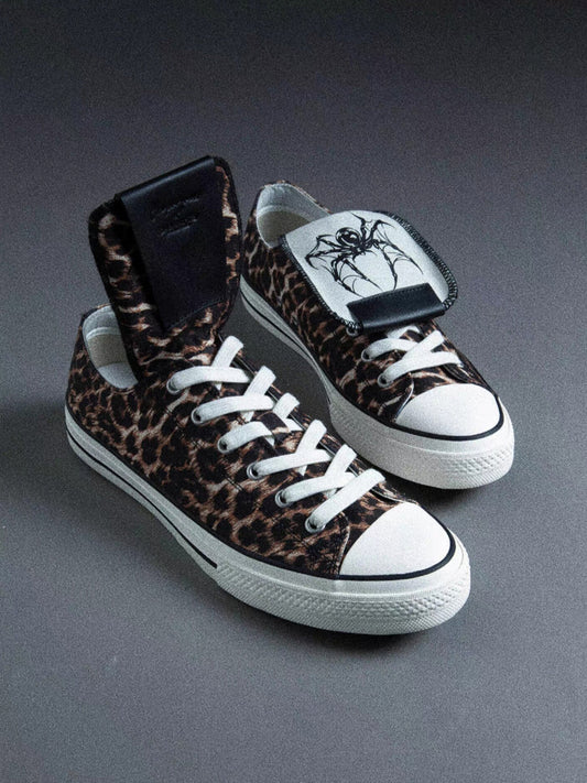 Spider-Tongue Animal-Print High-Low Sneakers
