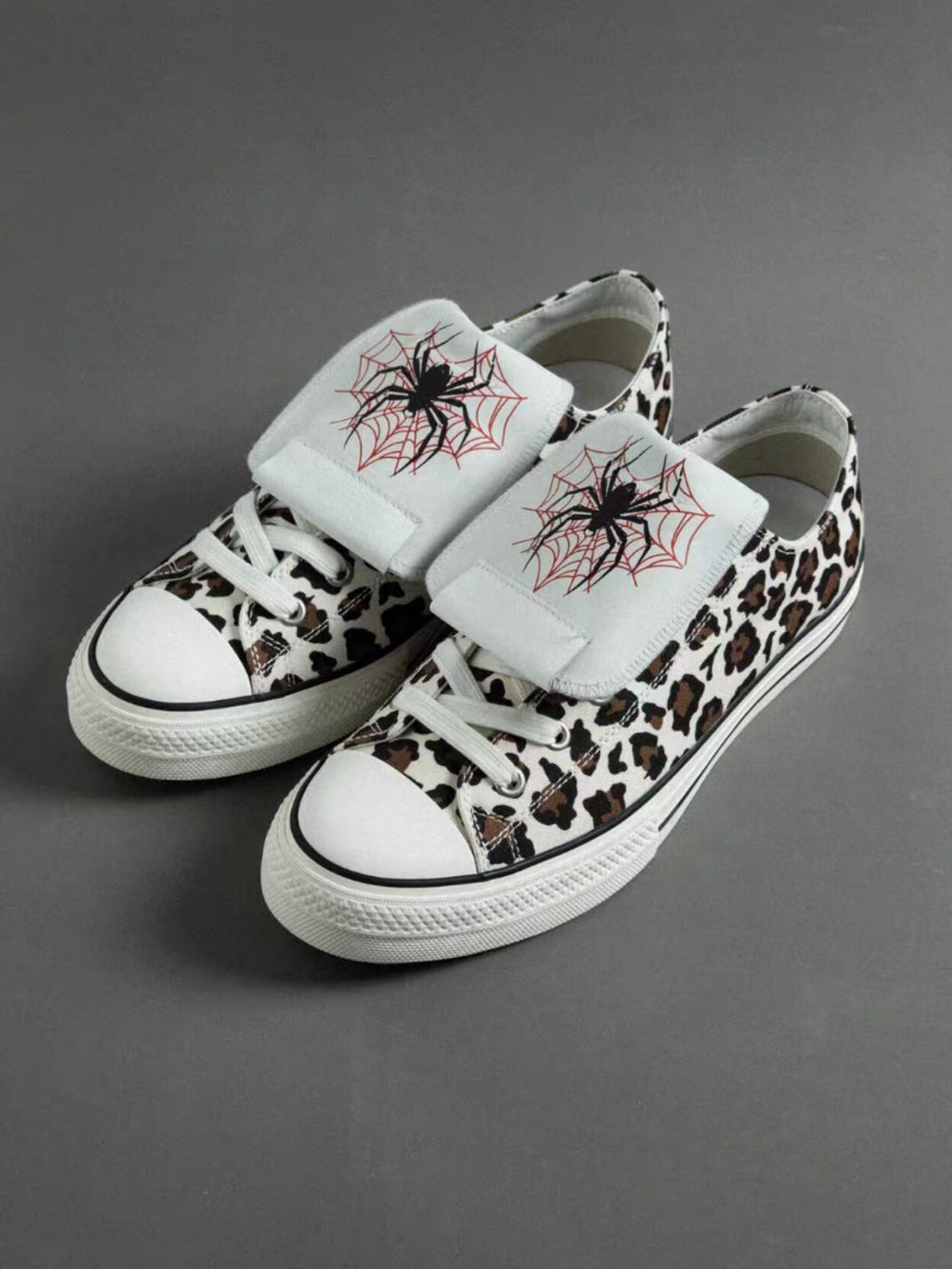 Spider-Tongue Animal-Print High-Low Sneakers