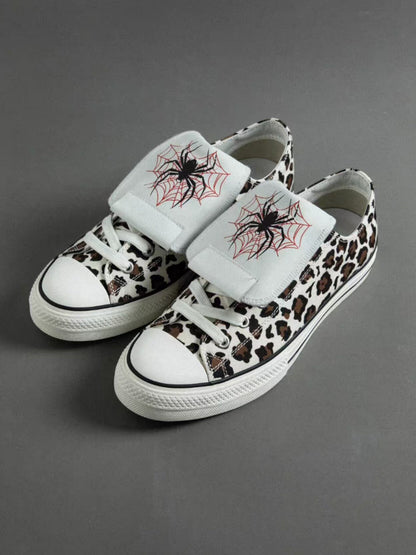 Spider-Tongue Animal-Print High-Low Sneakers