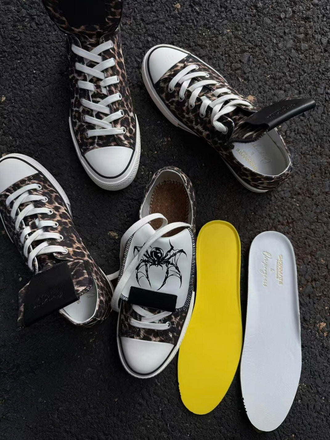 Spider-Tongue Animal-Print High-Low Sneakers