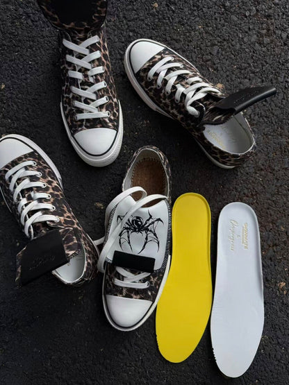 Spider-Tongue Animal-Print High-Low Sneakers