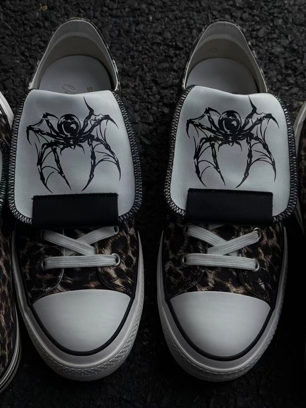 Spider-Tongue Animal-Print High-Low Sneakers