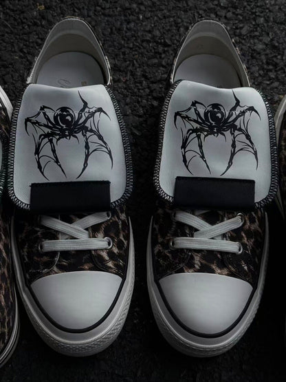 Spider-Tongue Animal-Print High-Low Sneakers