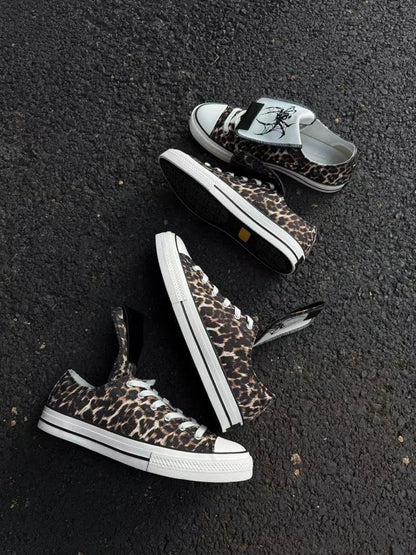Spider-Tongue Animal-Print High-Low Sneakers