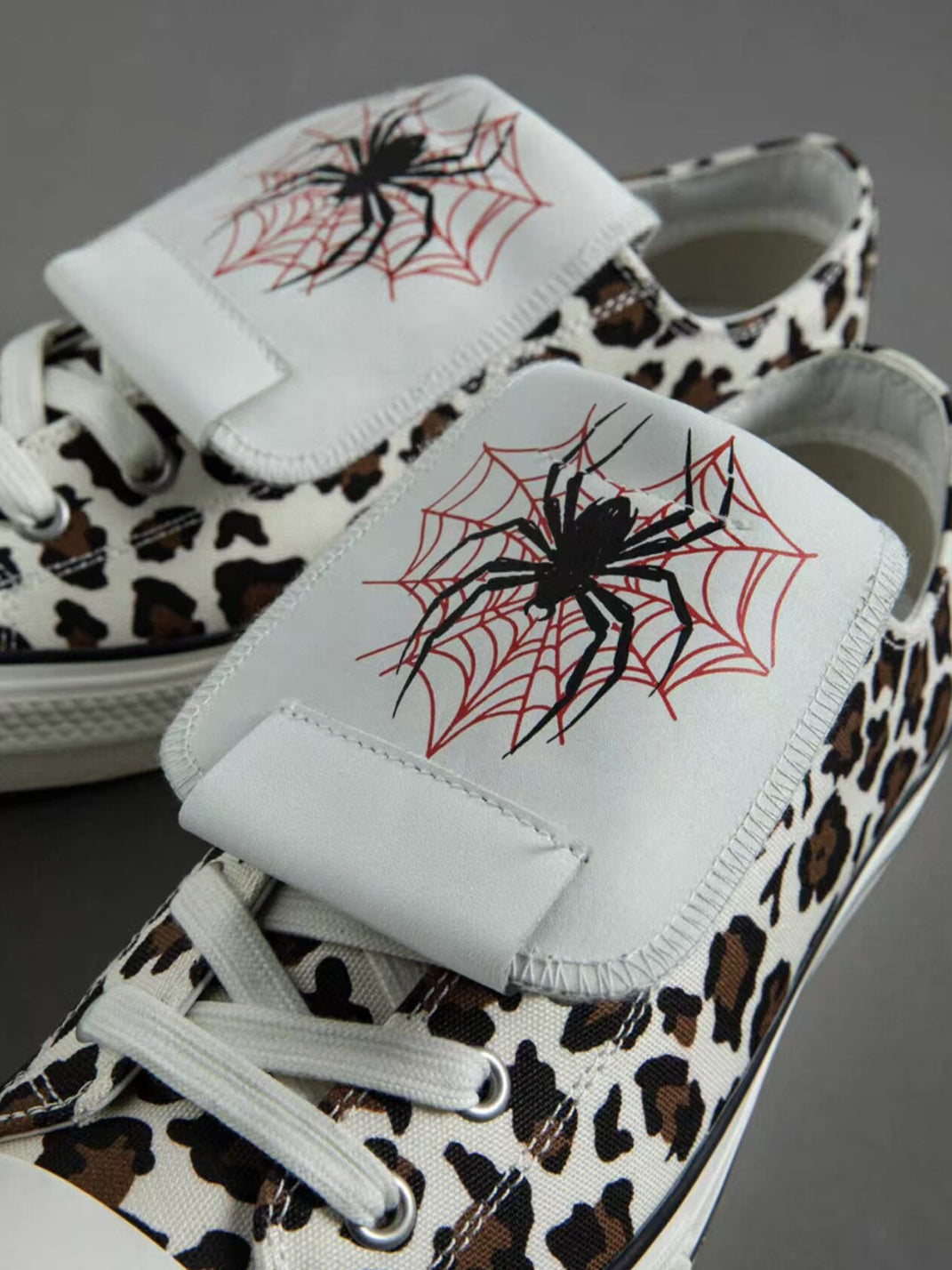 Spider-Tongue Animal-Print High-Low Sneakers