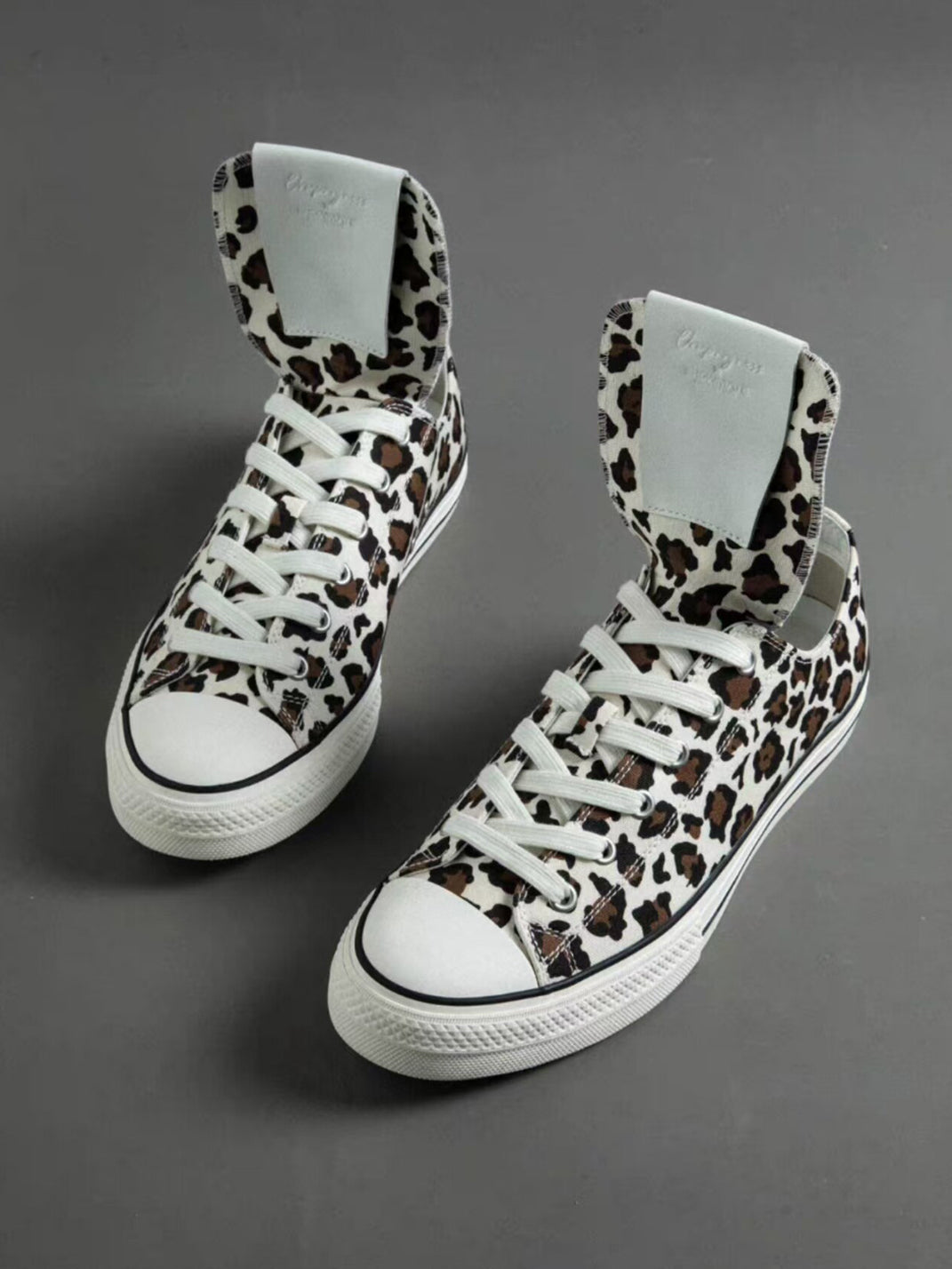 Spider-Tongue Animal-Print High-Low Sneakers
