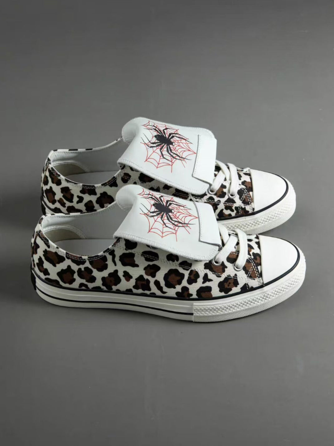 Spider-Tongue Animal-Print High-Low Sneakers
