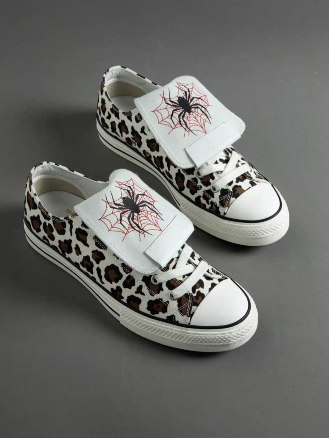 Spider-Tongue Animal-Print High-Low Sneakers