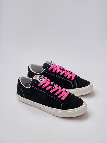 Neon-Lace Suede Platform Canvas Sneakers