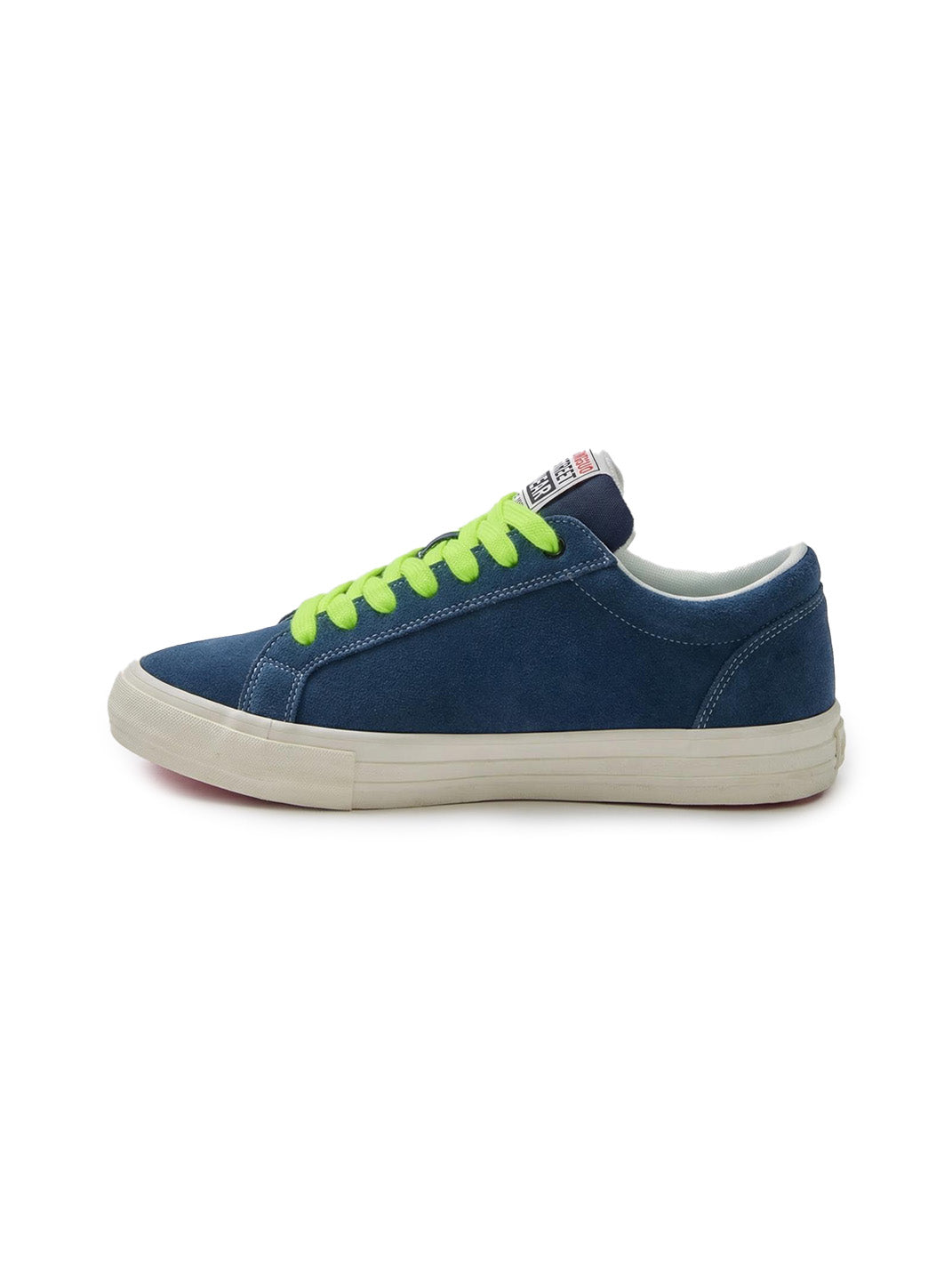 Neon-Lace Suede Platform Canvas Sneakers