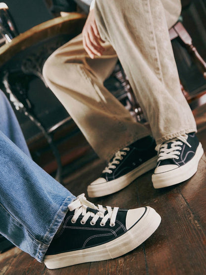 Vulcanized Canvas Platform Low-Top Sneakers